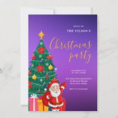 Festive Santa Christmas Party Invitation | Holiday Kaart (Voorkant)