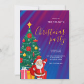 Festive Santa Christmas Party Invitation | Holiday Kaart (Voorkant)