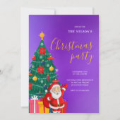 Festive Santa Christmas Party Invitation | Holiday Kaart (Voorkant)