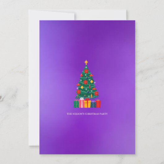 Festive Santa Christmas Party Invitation | Holiday Kaart (Achterkant)