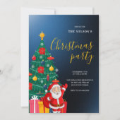 Festive Santa Christmas Party Invitation | Holiday Kaart (Voorkant)
