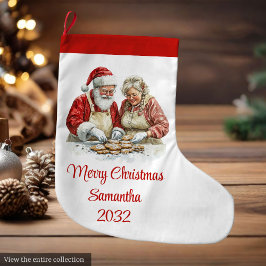 Festive Santa Claus Classic Red White Stocking Grote Kerstsok