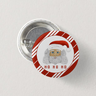 Festive Santa Claus HO HO Chrismas Ronde Button 3,2 Cm