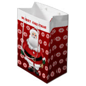 Festive Santa Claus Medium Cadeauzakje (Voorkant Gekanteld)