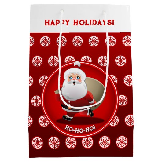 Festive Santa Claus Medium Cadeauzakje (Achterkant)