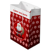 Festive Santa Claus Medium Cadeauzakje (Achterkant Gekanteld)