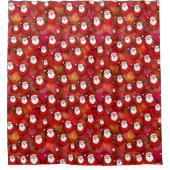 Festive Santa Claus Pattern Douchegordijn (Voorkant)