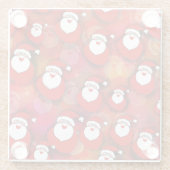 Festive Santa Claus Pattern Glazen Onderzetter (Achterkant)