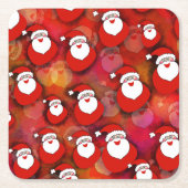 Festive Santa Claus Pattern Kartonnen Onderzetters (Voorkant)