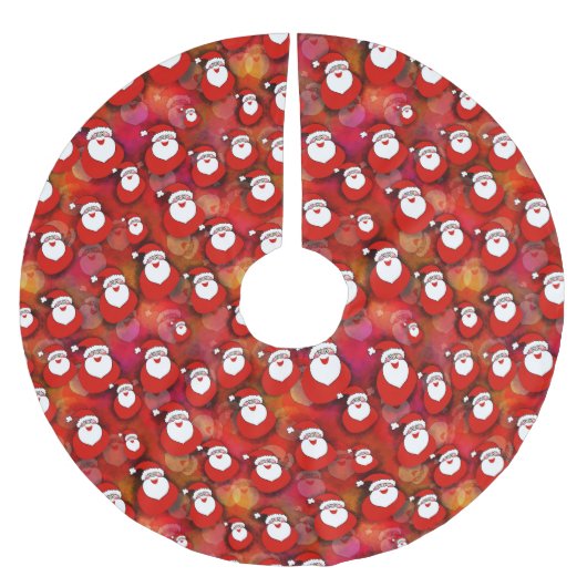 Festive Santa Claus Pattern Kerstboom Rok (Voorkant)
