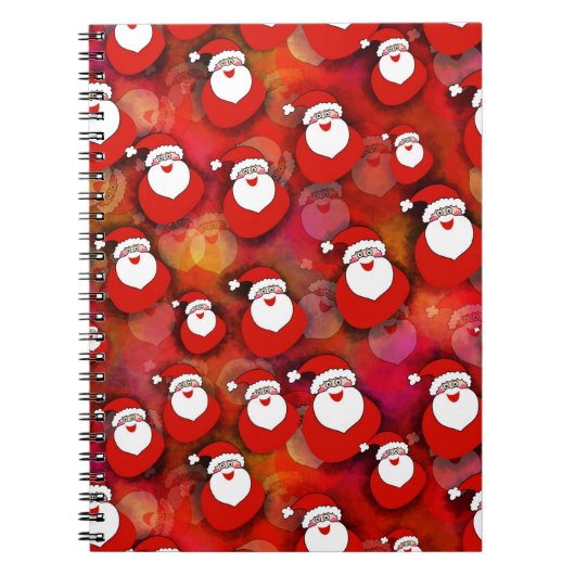 Festive Santa Claus Pattern Notitieboek (Voorkant)