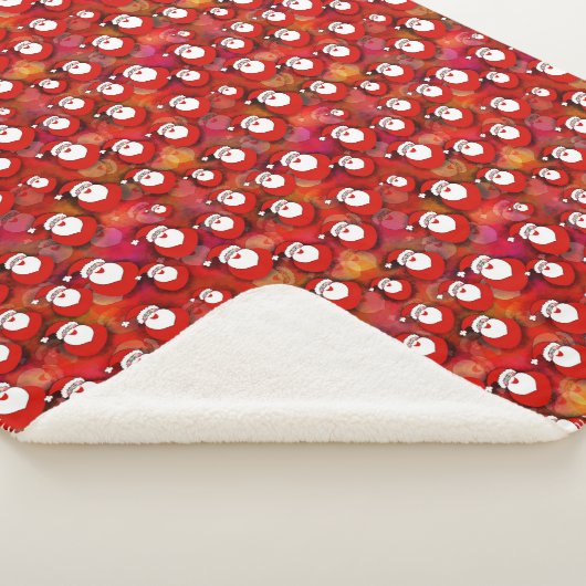 Festive Santa Claus Pattern Sherpa Deken (3/4)