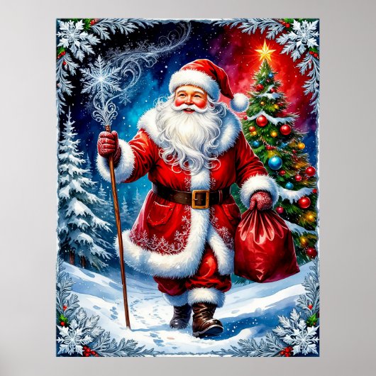 Festive Santa Claus Poster (Voorkant)