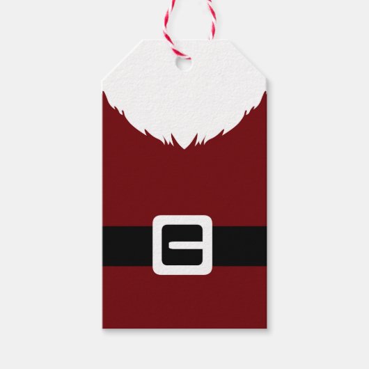 Festive Santa Claus Red Suit Jacket and Belt Cadeaulabel (Voorkant)