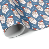 Festive Santa Claus Red White en Blue Kerstmis Cadeaupapier (Rol Hoek)