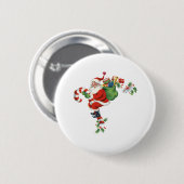 Festive Santa Claus retro Kerstmis  Ronde Button 5,7 Cm (Voorkant /achterkant)