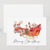 Festive Santa Claus Sleigh kerstgroet Feestdagenkaart (Voorkant / Achterkant)
