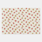 Festive Santa Hat & Jingle Bell Pattern Inpakpapier Vel (Voorkant 2)