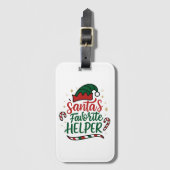 Festive Santa Helper Christmas Luggage Tag Card  Bagagelabel (Voorkant (verticaal))