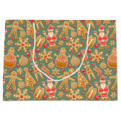 Festive Santa kerstcadeautas Groot Cadeauzakje (Voorkant)