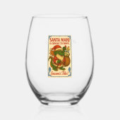 Festive Santa Mahj Wine Glass Wijnglas Zonder Voet (Voorkant)