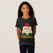 Festive Santa met kerstwoord Art T-shirt (Voorkant volledig)