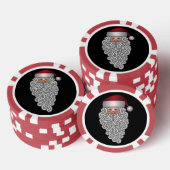Festive Santa met krullbaars Poker Chips (Opstapeling)