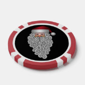 Festive Santa met krullbaars Poker Chips (Enkel)