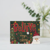 Festive Santa Presents Believe Inspirivity  Briefkaart (Staand voorkant)