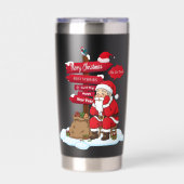 Festive Santa Signpost 11 oz Dual Tone Ceramic Mug Geïsoleerde Drinkbeker (Voorkant)
