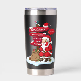 Festive Santa Signpost 11 oz Dual Tone Ceramic Mug Geïsoleerde Drinkbeker