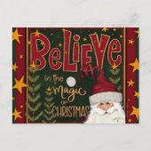 Festive Santa Stars Believe Inspirivity Briefkaart (Voorkant)