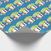 Festive Santa Surfing-kerstcadeautje voor gevlekte Cadeaupapier (Hoek)