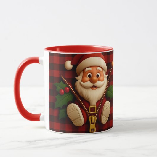 Festive Santa Zipper | Plaid Christmas Drinkware Mok (Links)