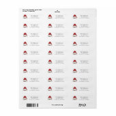 Festive Santa's Hat Christmas Tree Return Address Etiket (Full Sheet)