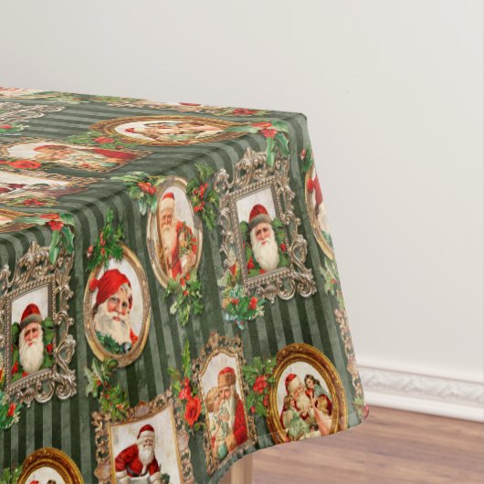 Festive  Santas in  Lijsten met Holly Tafelkleed (Voorbeeld)