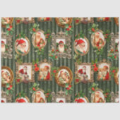 Festive  Santas in  Lijsten met Holly Tissuepapier (Voorkant)