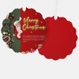 Festive Scalloped Ornament Card – Holiday Kaart