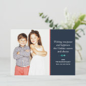 Festive Scandinavian Folk Art Holiday Foto Kaart (Staand voorkant)