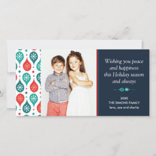 Festive Scandinavian Folk Art Holiday Foto Kaart