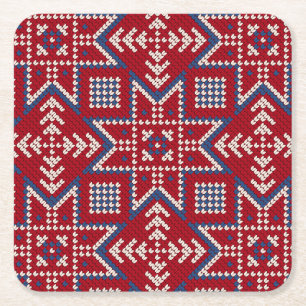 Festive Scandinavian Sweater Pattern Kartonnen Onderzetters