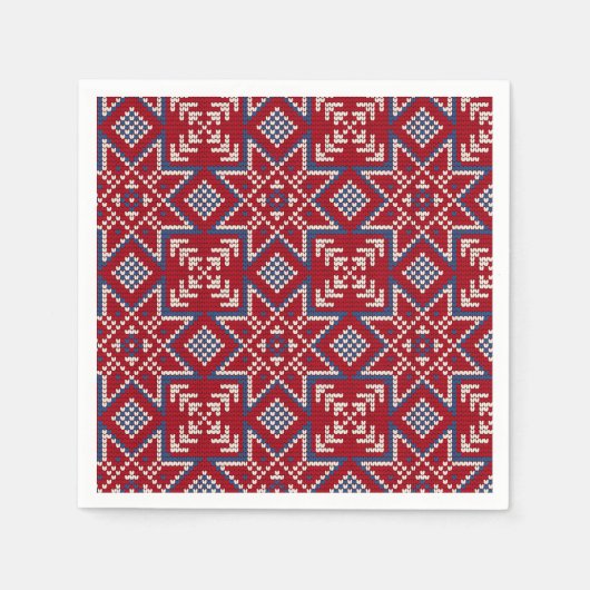Festive Scandinavian Sweater Pattern Servet (Voorkant)