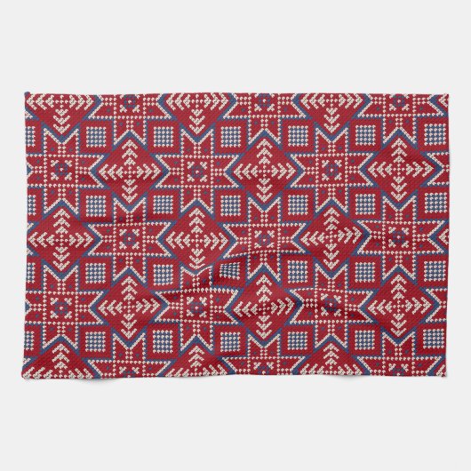 Festive Scandinavian Sweater Pattern Theedoek (Horizontaal)