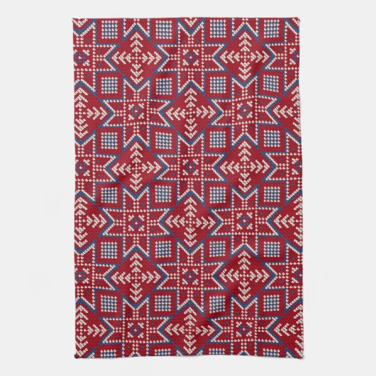 Festive Scandinavian Sweater Pattern Theedoek (Verticaal)