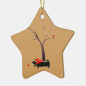 Festive Scottie Dog Robins Keramisch Ornament (Links)