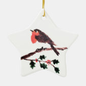 Festive Scottie Dog Robins Keramisch Ornament (Achterkant)