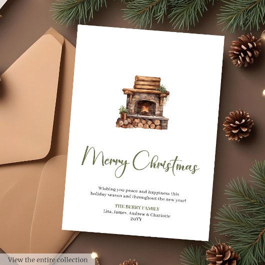 Festive Script Font Cozy Christmas Greeting Card Feestdagenkaart