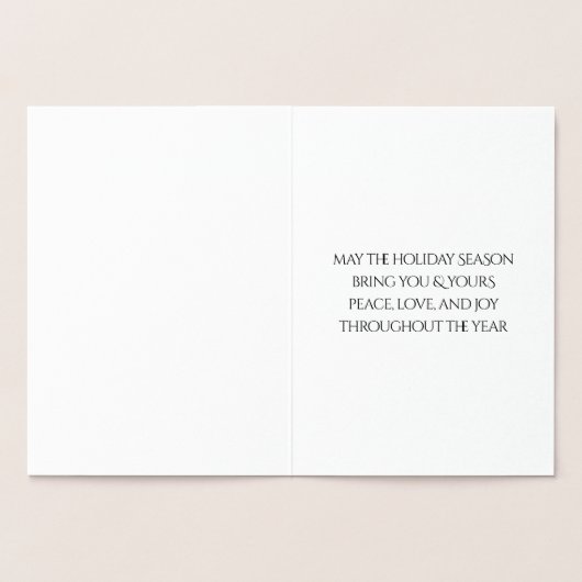 Festive Script Love Peace Join with Snowflakes Folie Kaarten (Binnen)