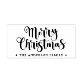 Festive script Merry Christmas custom name Rubberstempel (Afrduk)