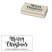 Festive script Merry Christmas custom name Rubberstempel (Gestempeld)